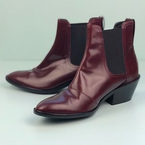 Rare Rag & Bone Walker Mahogany Leather Ankle Boot